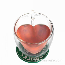 Juego de vasos de corazón de vidrio de alta calidad